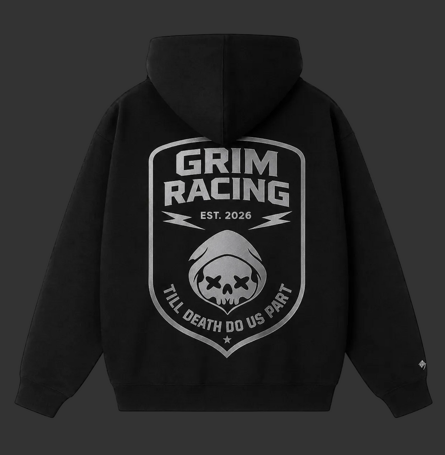 Grim Racing Reflective Hoodie Drop 001 Back View